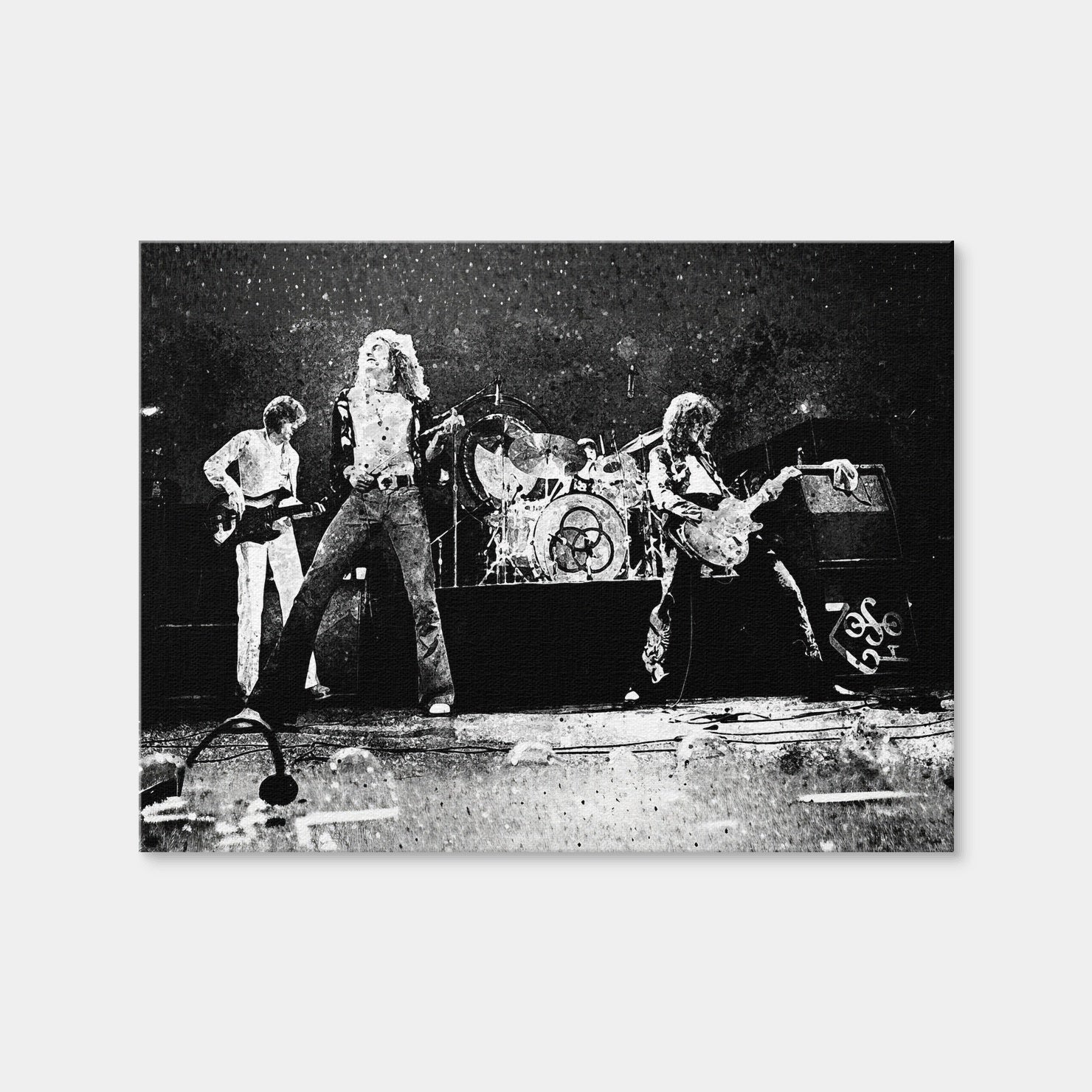 AUTO-MOCKUP WHITE | Live Led Zeppelin Grayscale | 1 Piece | Gallery Wrap Canvas | group=4x3