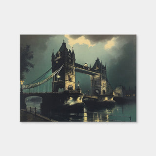 AUTO-MOCKUP WHITE | London Bridge at Night | 1 Piece | Gallery Wrap Canvas | group=4x3