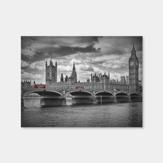 AUTO-MOCKUP WHITE | London Houses of Parliament & Red Buses | 1 Piece | Gallery Wrap Canvas | group=4x3