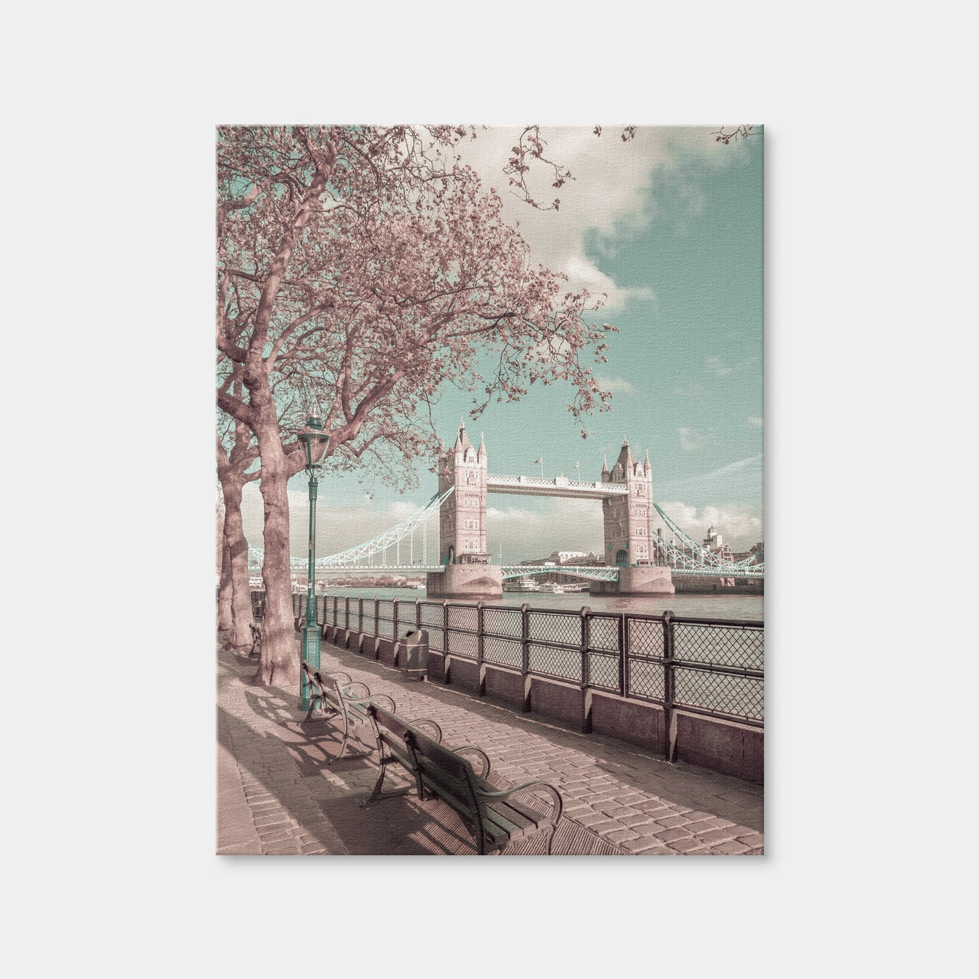 AUTO-MOCKUP WHITE | London Thames Riverside & Tower Bridge | 1 Piece | Gallery Wrap Canvas | group=3x4