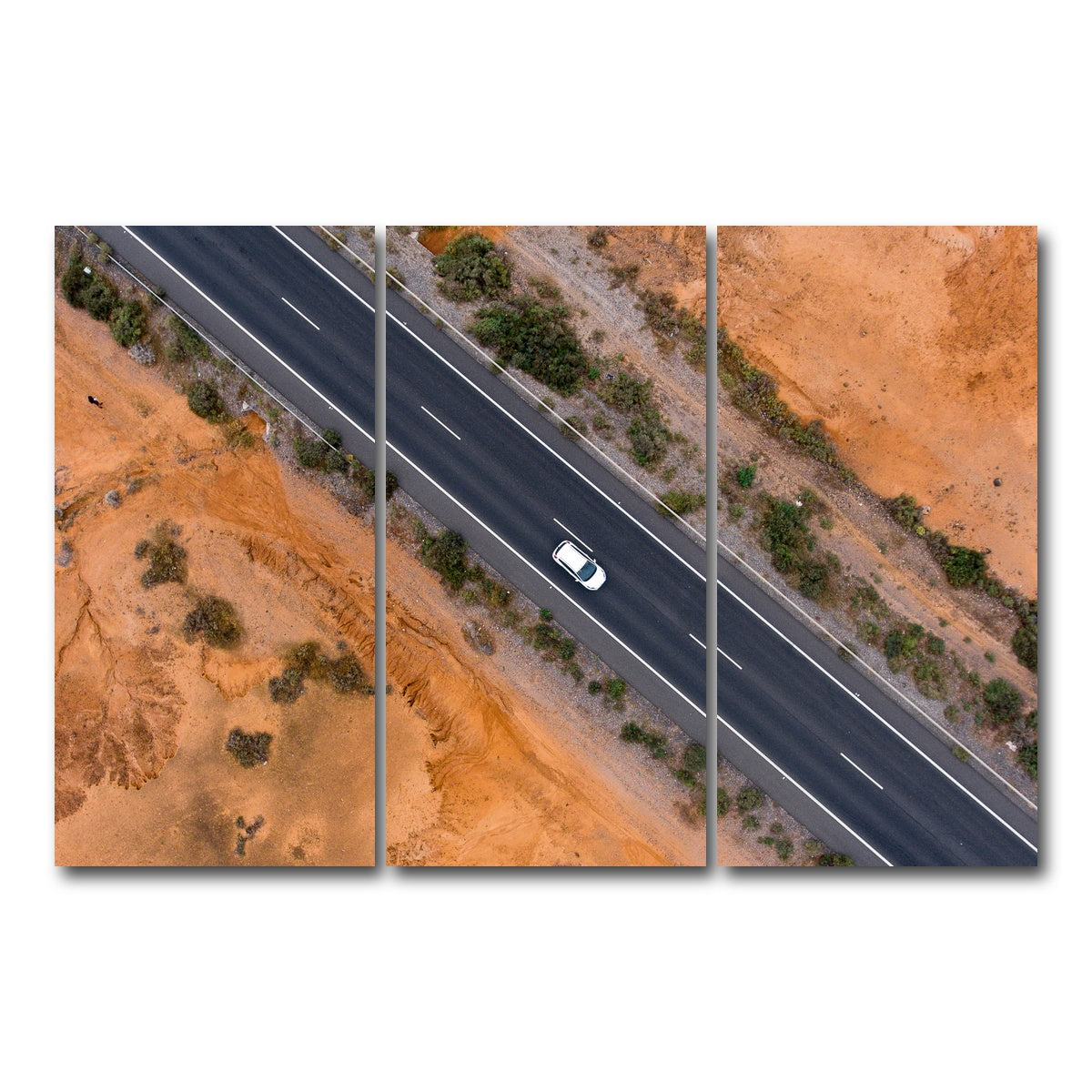 AUTO-MOCKUP WHITE | Lonely Drive | 3 Piece | Gallery Wrap Canvas | group=12x24