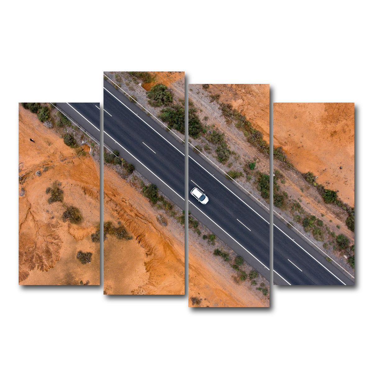 AUTO-MOCKUP WHITE | Lonely Drive | 4 Piece | Gallery Wrap Canvas | group=4_normal