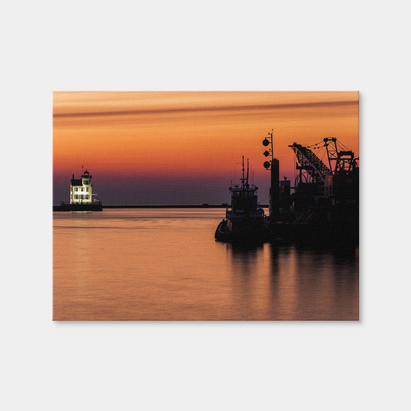 AUTO-MOCKUP WHITE | Lorain Harbor Lighthouse Sunset | 1 Piece | Gallery Wrap Canvas | group=4x3