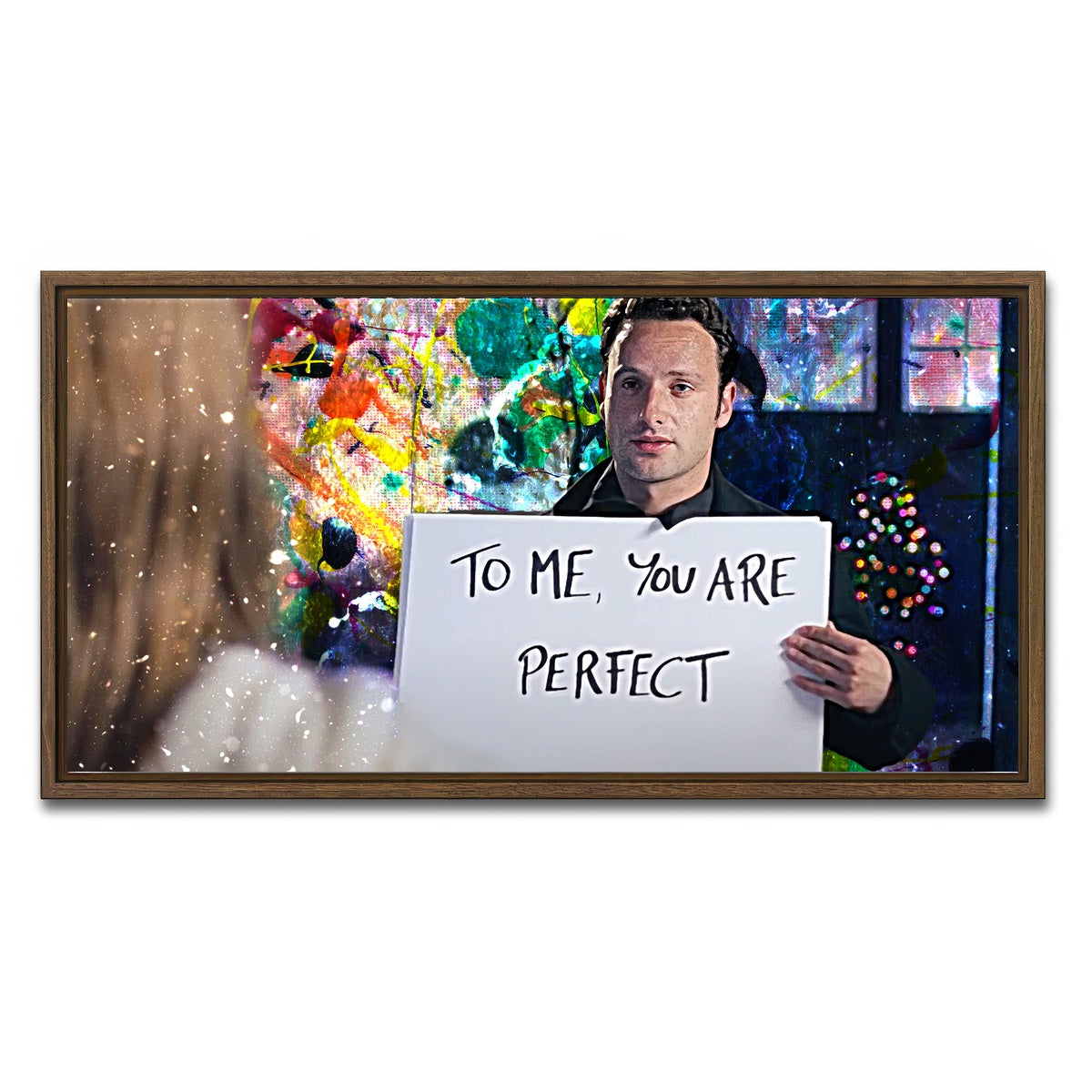 AUTO-MOCKUP WHITE | Love Actually | 1 Piece | Walnut Framed Canvas | group=2x1