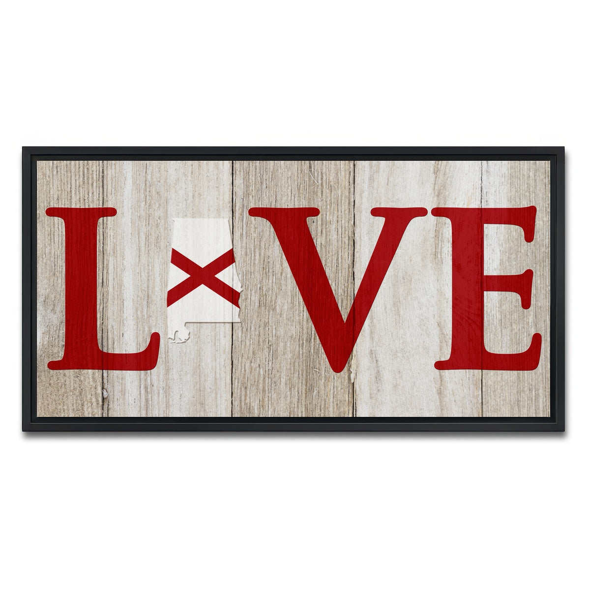 AUTO-MOCKUP WHITE | Love Alabama | 1 Piece | Black Framed Canvas | group=2x1