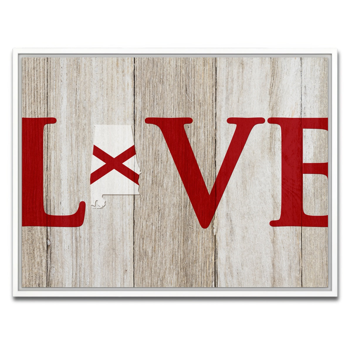 AUTO-MOCKUP WHITE | Love Alabama | 1 Piece | White Framed Canvas | group=4x3