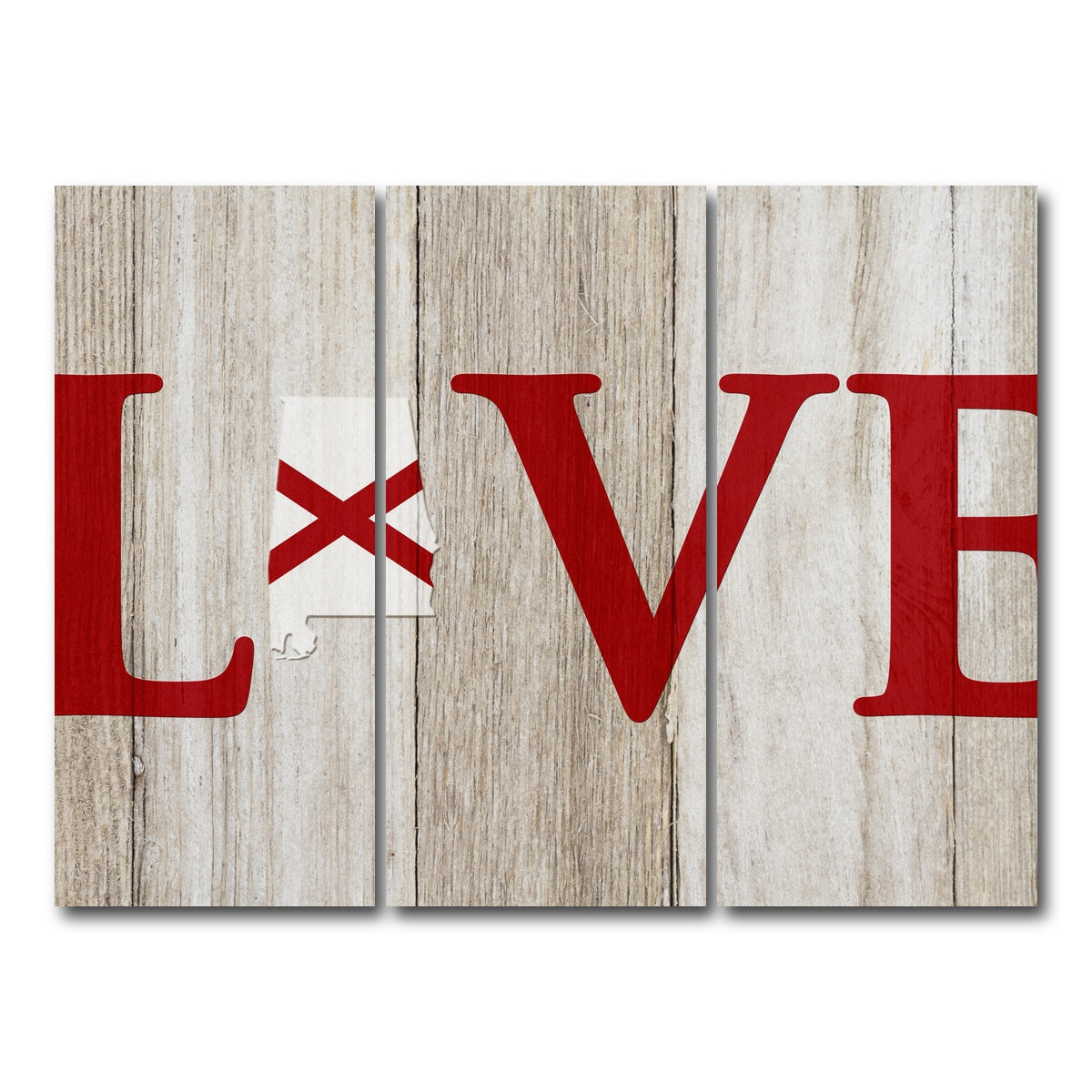 AUTO-MOCKUP WHITE | Love Alabama | 3 Piece | Gallery Wrap Canvas | group=8x18