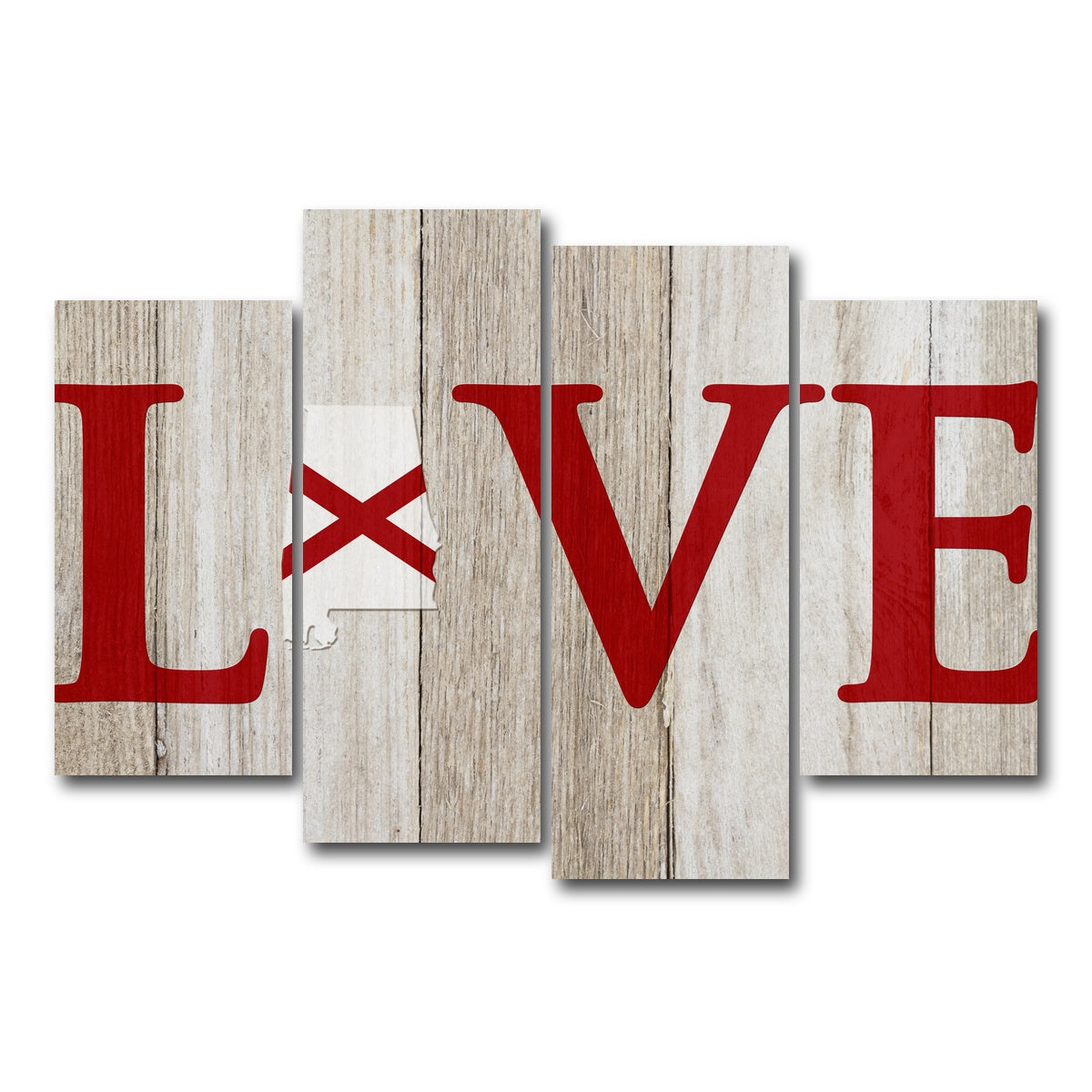AUTO-MOCKUP WHITE | Love Alabama | 4 Piece | Gallery Wrap Canvas | group=4_short