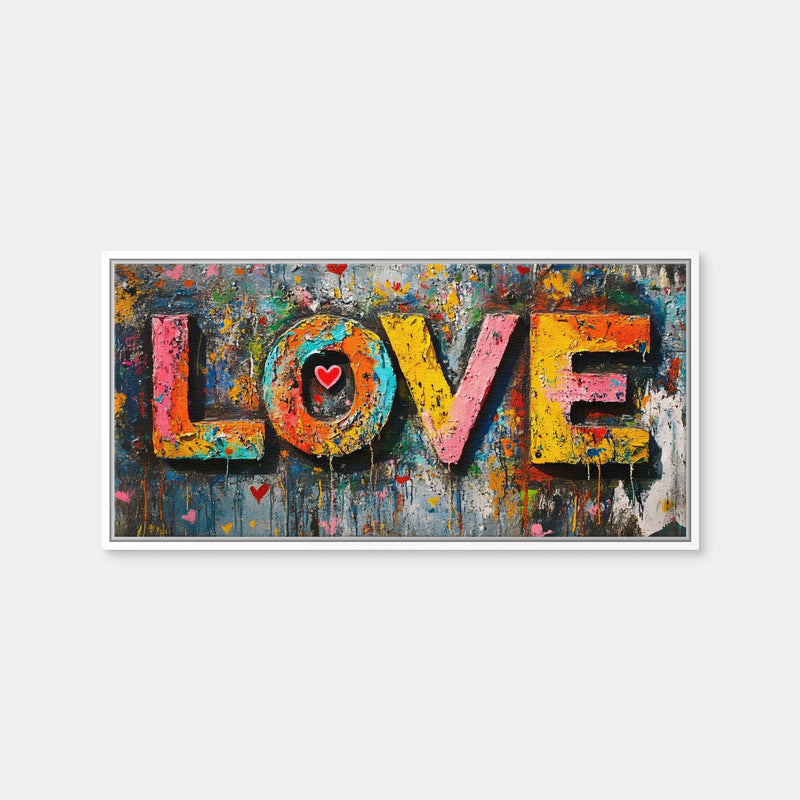 AUTO-MOCKUP WHITE | Love Graffiti | 1 Piece | White Framed Canvas | group=2x1