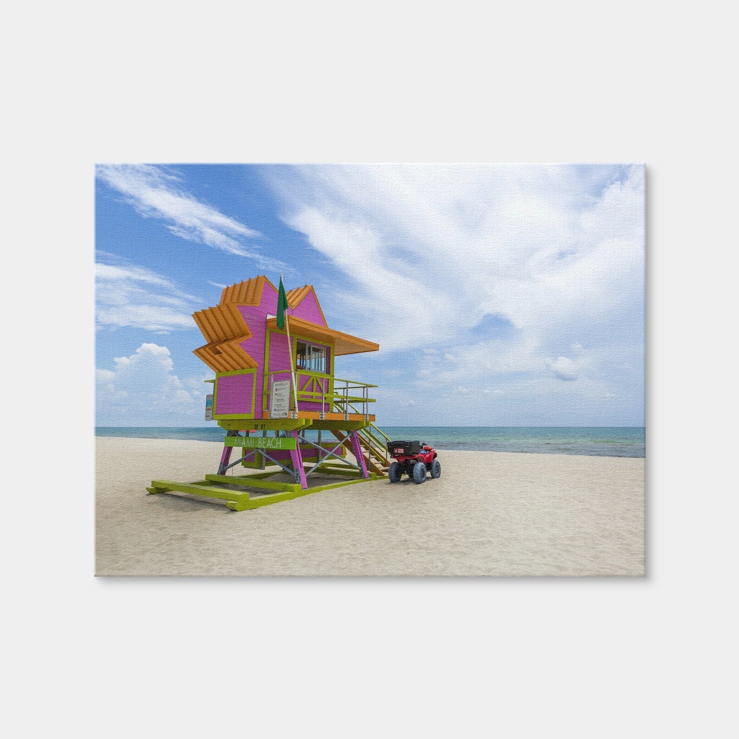 AUTO-MOCKUP WHITE | MIAMI BEACH Summer Feeling | 1 Piece | Gallery Wrap Canvas | group=4x3