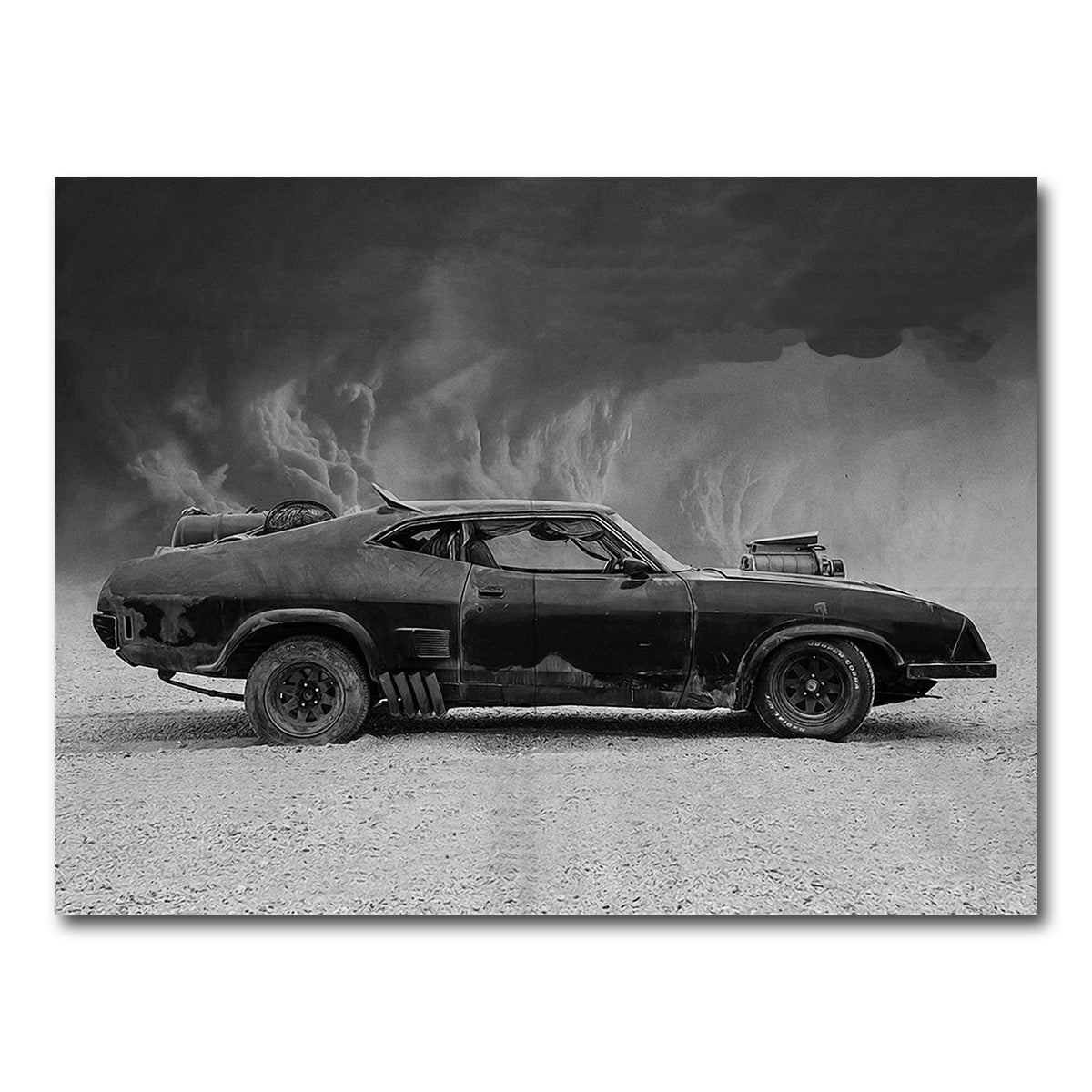 AUTO-MOCKUP WHITE | Mad Max Interceptor Grayscale | 1 Piece | Gallery Wrap Canvas | group=4x3