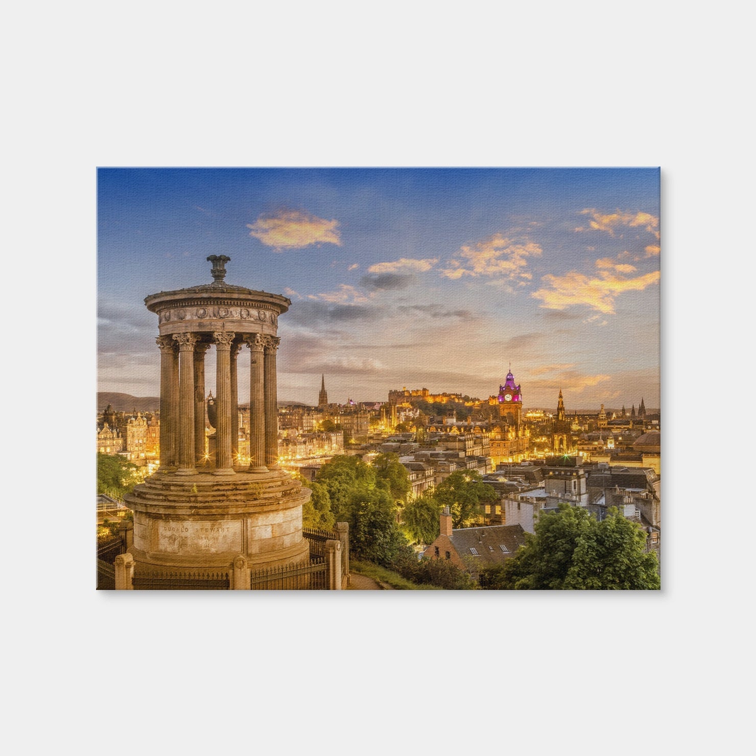 AUTO-MOCKUP WHITE | Magical Sunset Over Edinburgh | 1 Piece | Gallery Wrap Canvas | group=4x3