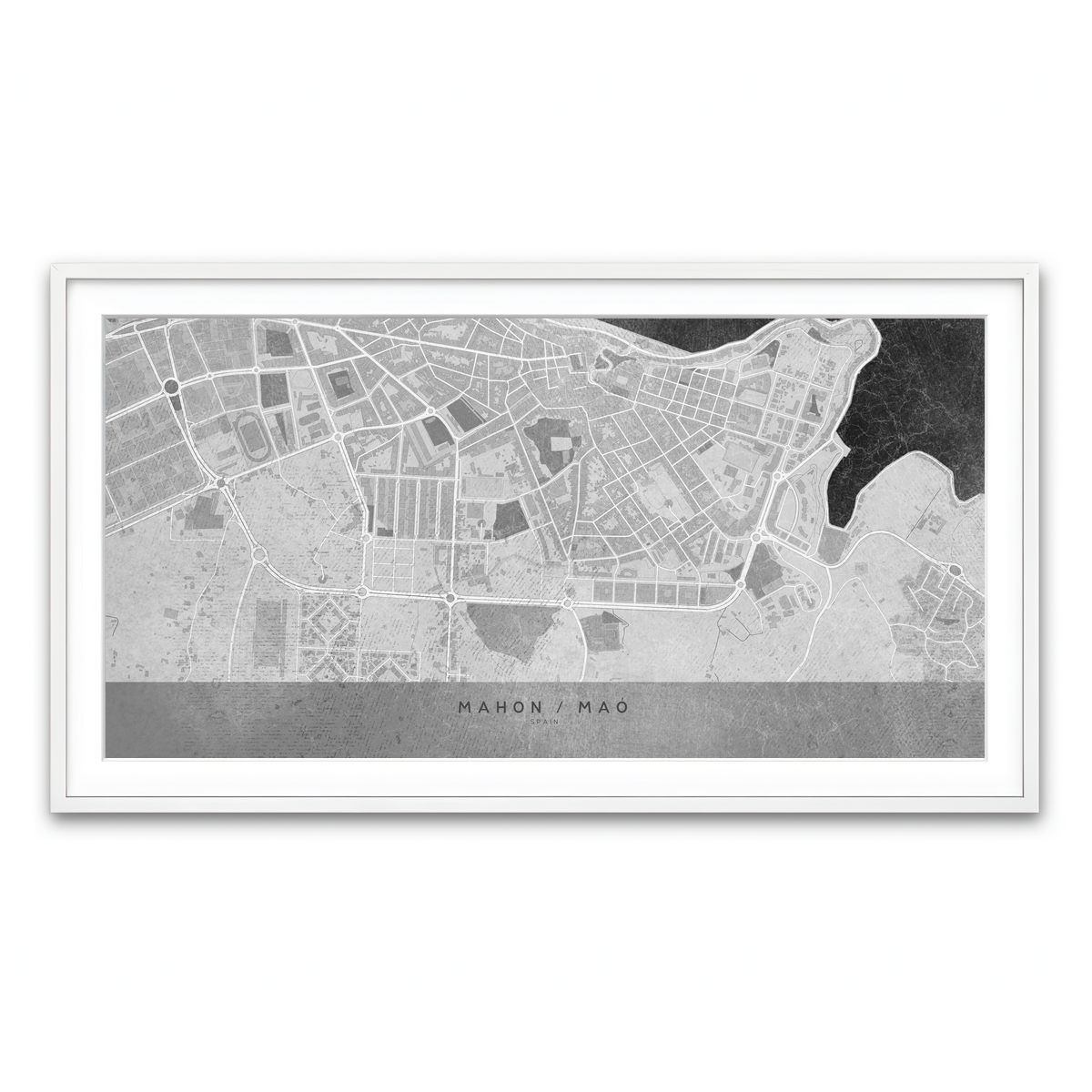 Framed Print 2x1 White