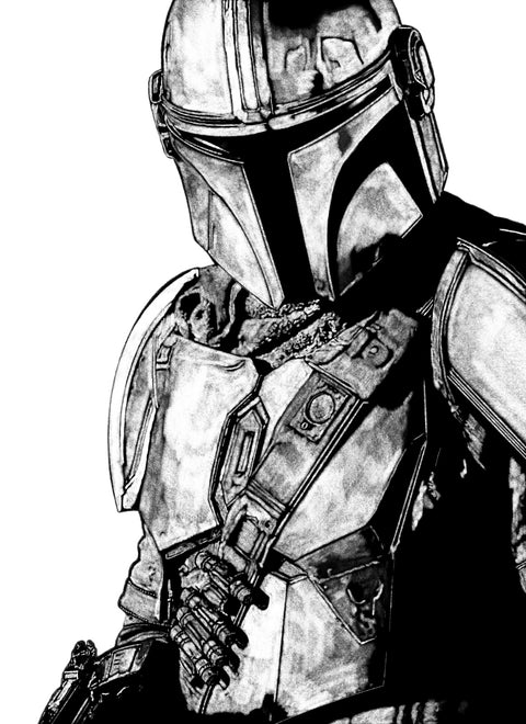 Mando Grayscale Wall Art