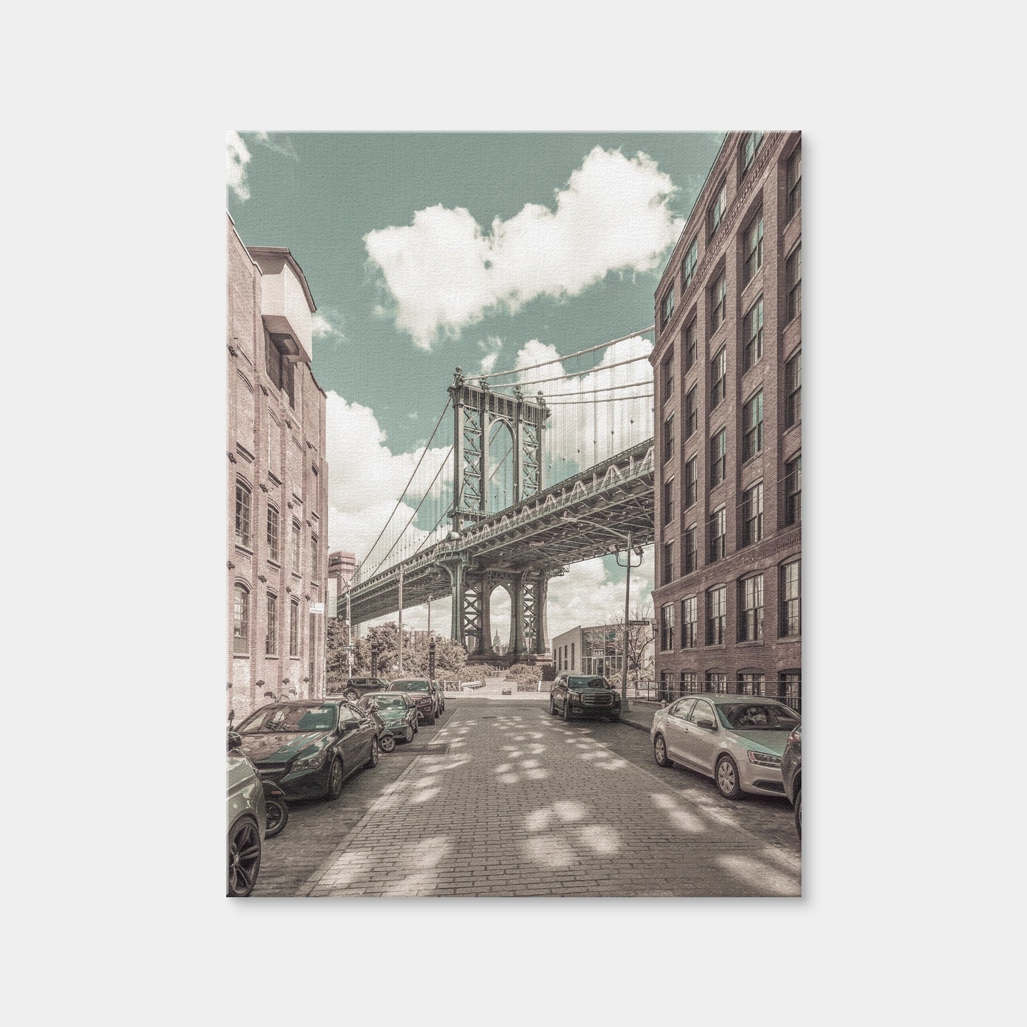 AUTO-MOCKUP WHITE | Manhattan Bridge Urban Vintage Style | 1 Piece | Gallery Wrap Canvas | group=3x4