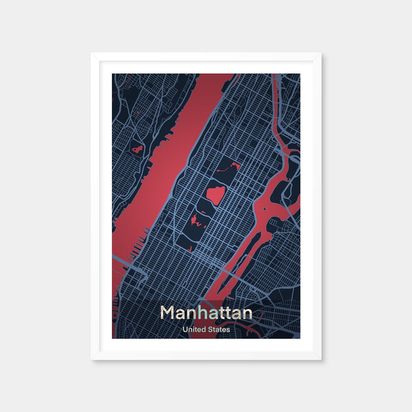 Manhattan Map Wall Art — Framed Print Format preview