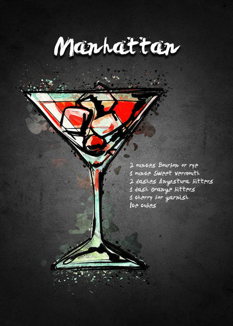 Manhattan Recipe Wall Art