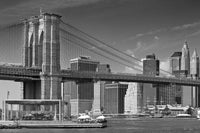 Manhattan Skyline & Brooklyn Bridge Monochrome Wall Art