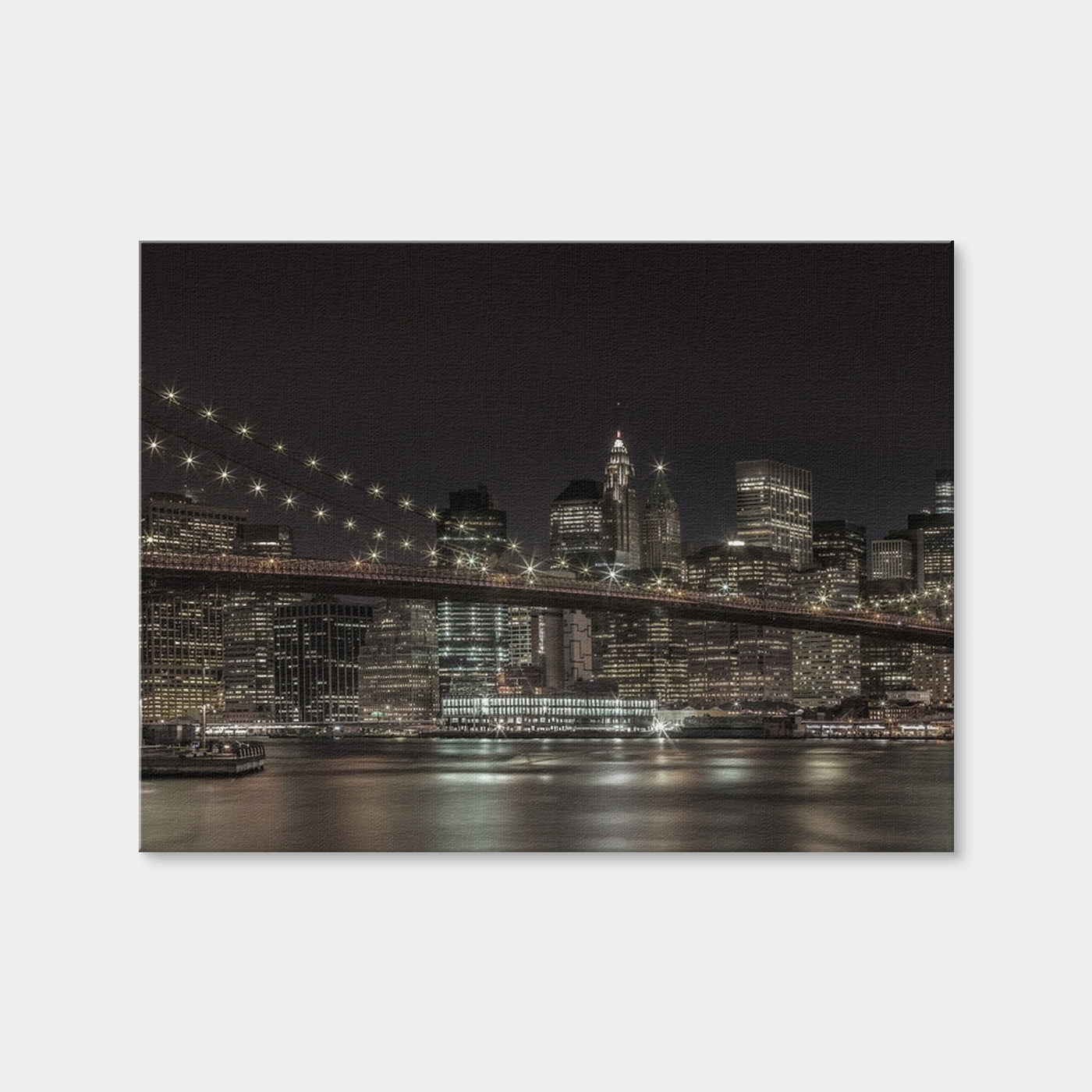 AUTO-MOCKUP WHITE | Manhattan Skyline & Brooklyn Bridge Panorama | 1 Piece | Gallery Wrap Canvas | group=4x3