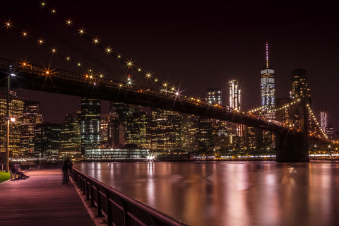 Manhattan Skyline & Brooklyn Bridge Sunset Wall Art