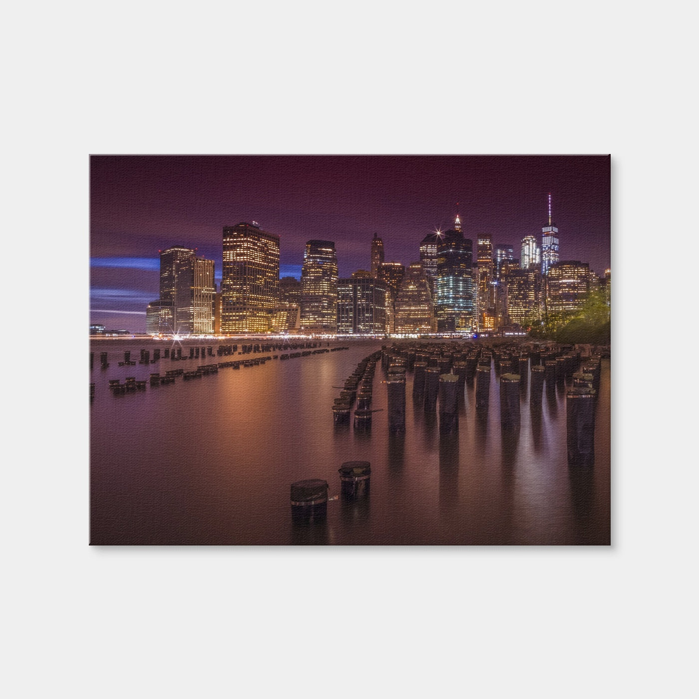 AUTO-MOCKUP WHITE | Manhattan Skyline at Sunset | 1 Piece | Gallery Wrap Canvas | group=4x3