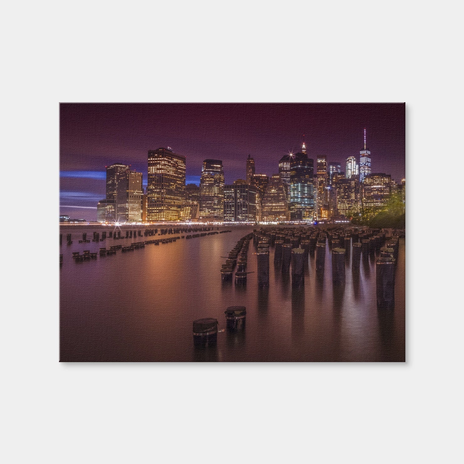 AUTO-MOCKUP WHITE | Manhattan Skyline at Sunset | 1 Piece | Gallery Wrap Canvas | group=4x3