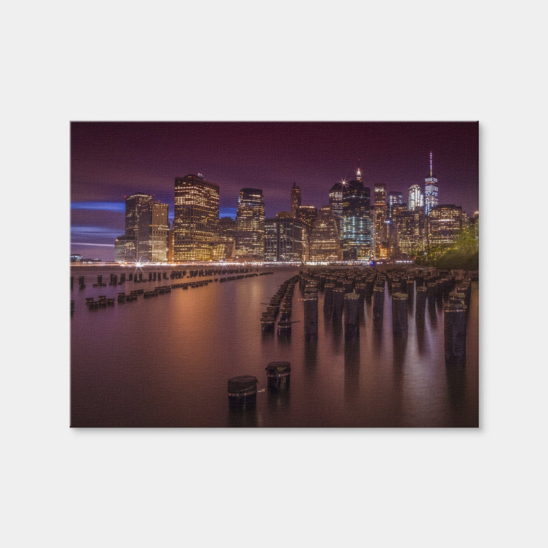 AUTO-MOCKUP WHITE | Manhattan Skyline at Sunset | 1 Piece | Gallery Wrap Canvas | group=4x3