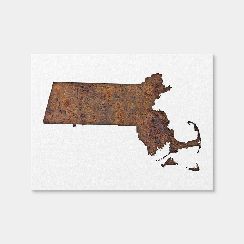 AUTO-MOCKUP WHITE | Map of Massachusetts | 1 Piece | Gallery Wrap Canvas | group=4x3