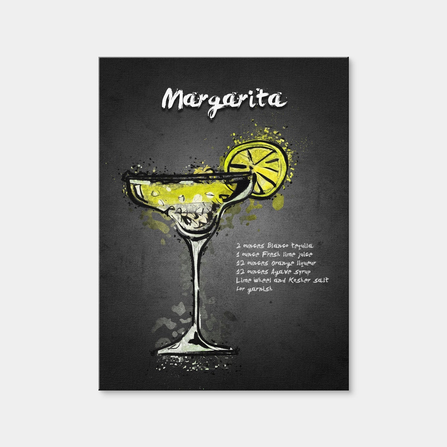 AUTO-MOCKUP WHITE | Margarita Recipe | 1 Piece | Gallery Wrap Canvas | group=3x4