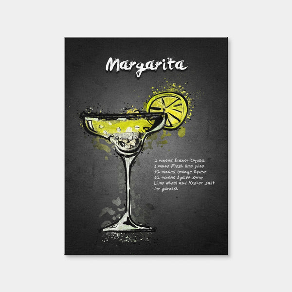 Margarita Recipe Wall Art — Canvas Wrap Format preview