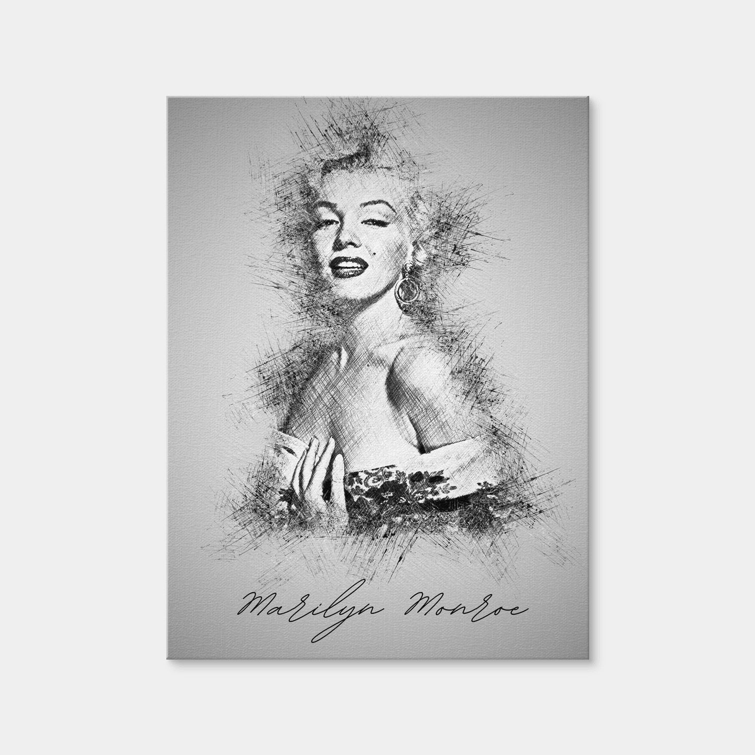 AUTO-MOCKUP WHITE | Marilyn Monroe Sketch | 1 Piece | Gallery Wrap Canvas | group=3x4