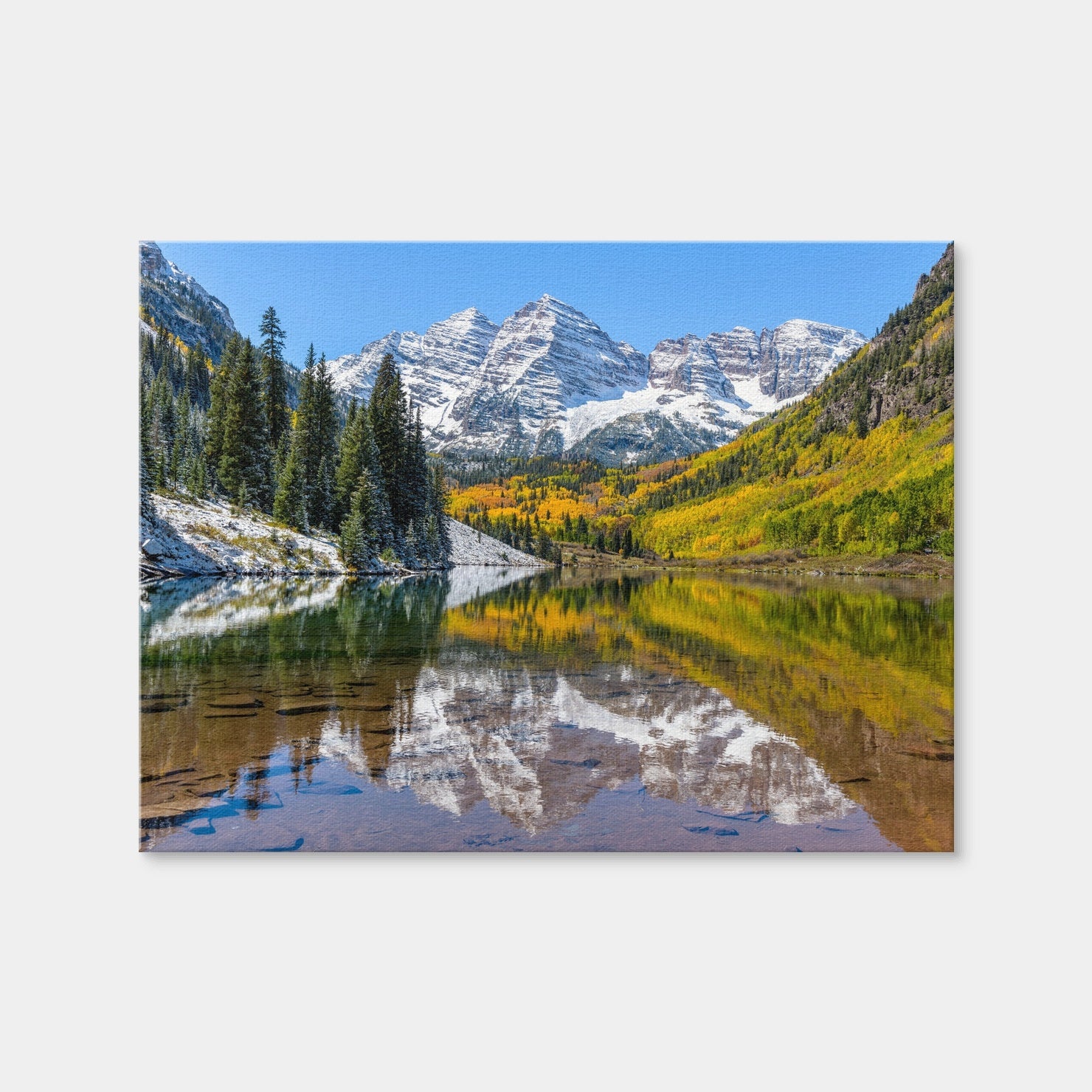 AUTO-MOCKUP WHITE | Maroon Bells Snow Coated | 1 Piece | Gallery Wrap Canvas | group=4x3