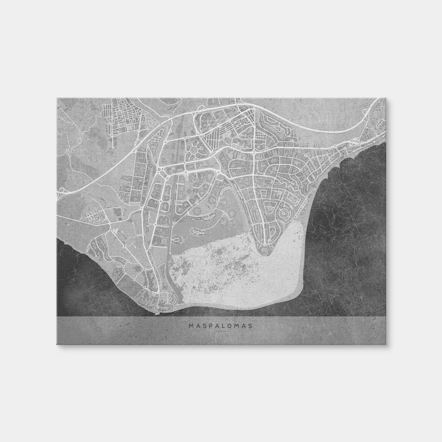 AUTO-MOCKUP WHITE | Maspalomas Map 2 | 1 Piece | Gallery Wrap Canvas | group=4x3