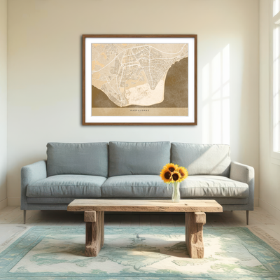 AUTO-MOCKUP ROOM | Maspalomas Map Wall Art