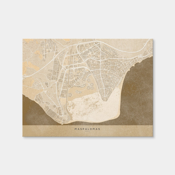 Maspalomas Map Wall Art — Canvas Wrap Format preview