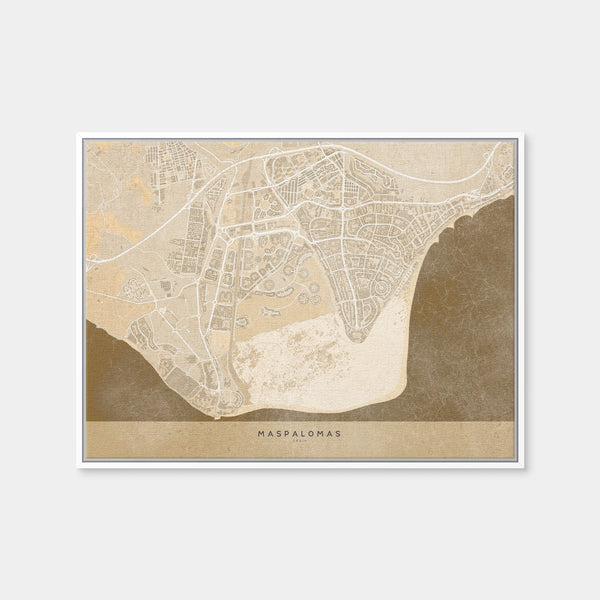 Maspalomas Map Wall Art — Framed Canvas Format preview