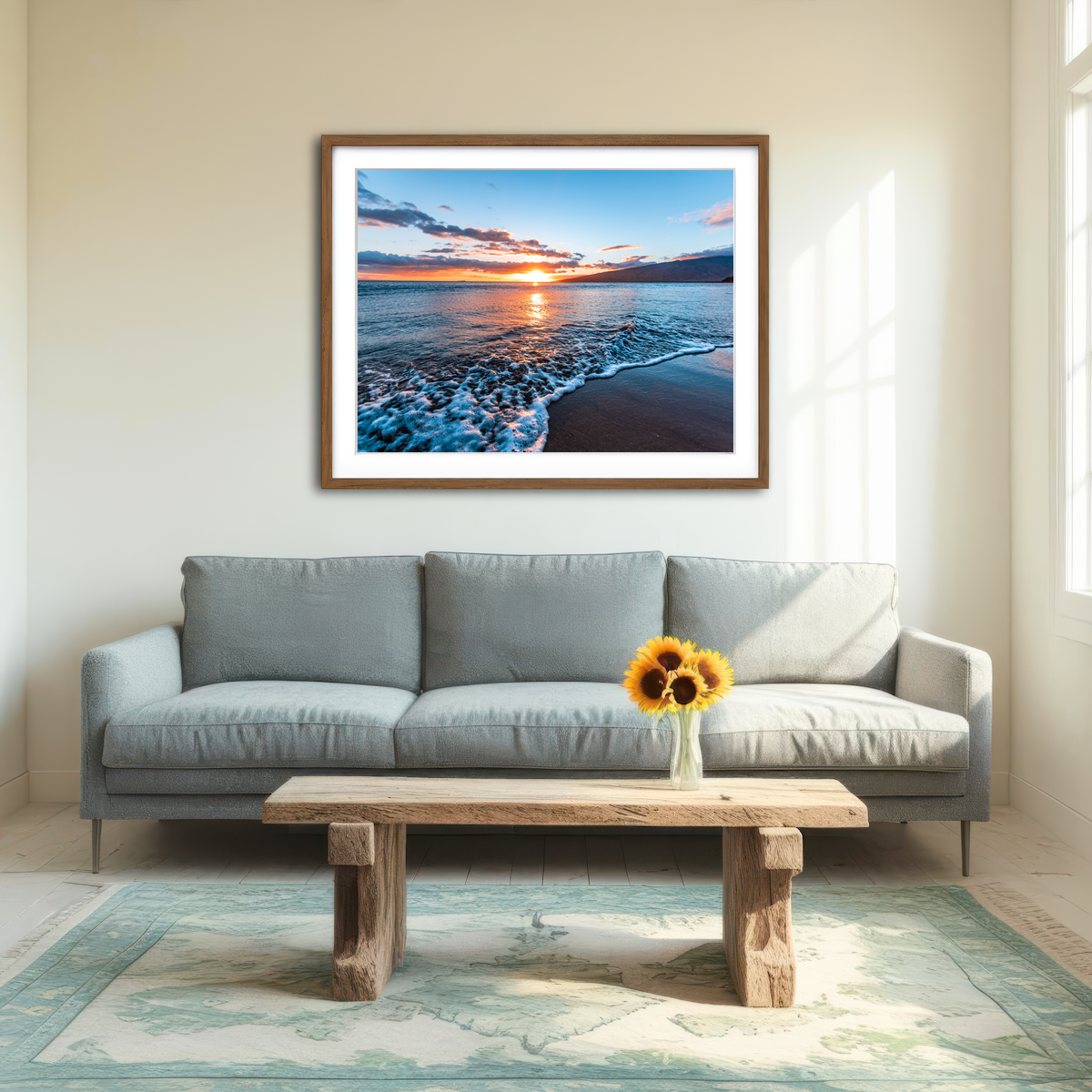 AUTO-MOCKUP ROOM | Maui Beach Sunset Wall Art