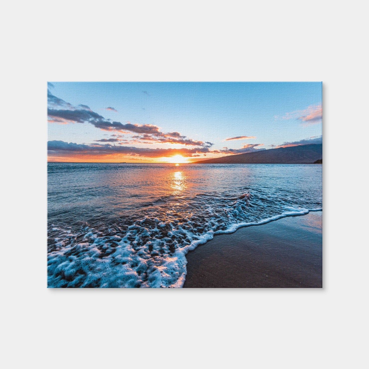 AUTO-MOCKUP WHITE | Maui Beach Sunset | 1 Piece | Gallery Wrap Canvas | group=4x3