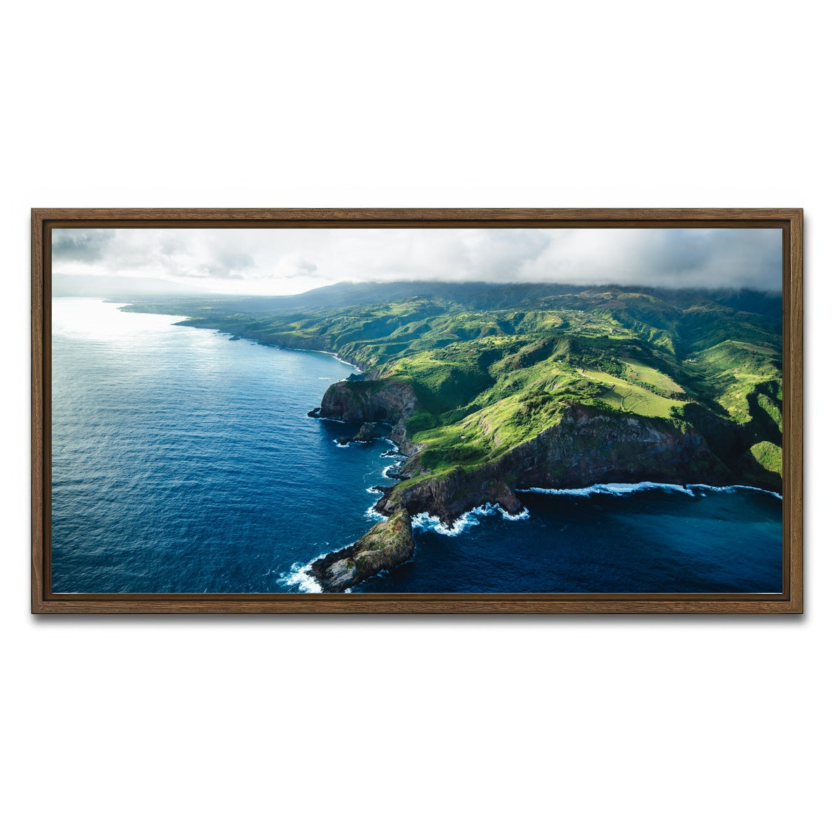AUTO-MOCKUP WHITE | Maui Coast | 1 Piece | Walnut Framed Canvas | group=2x1