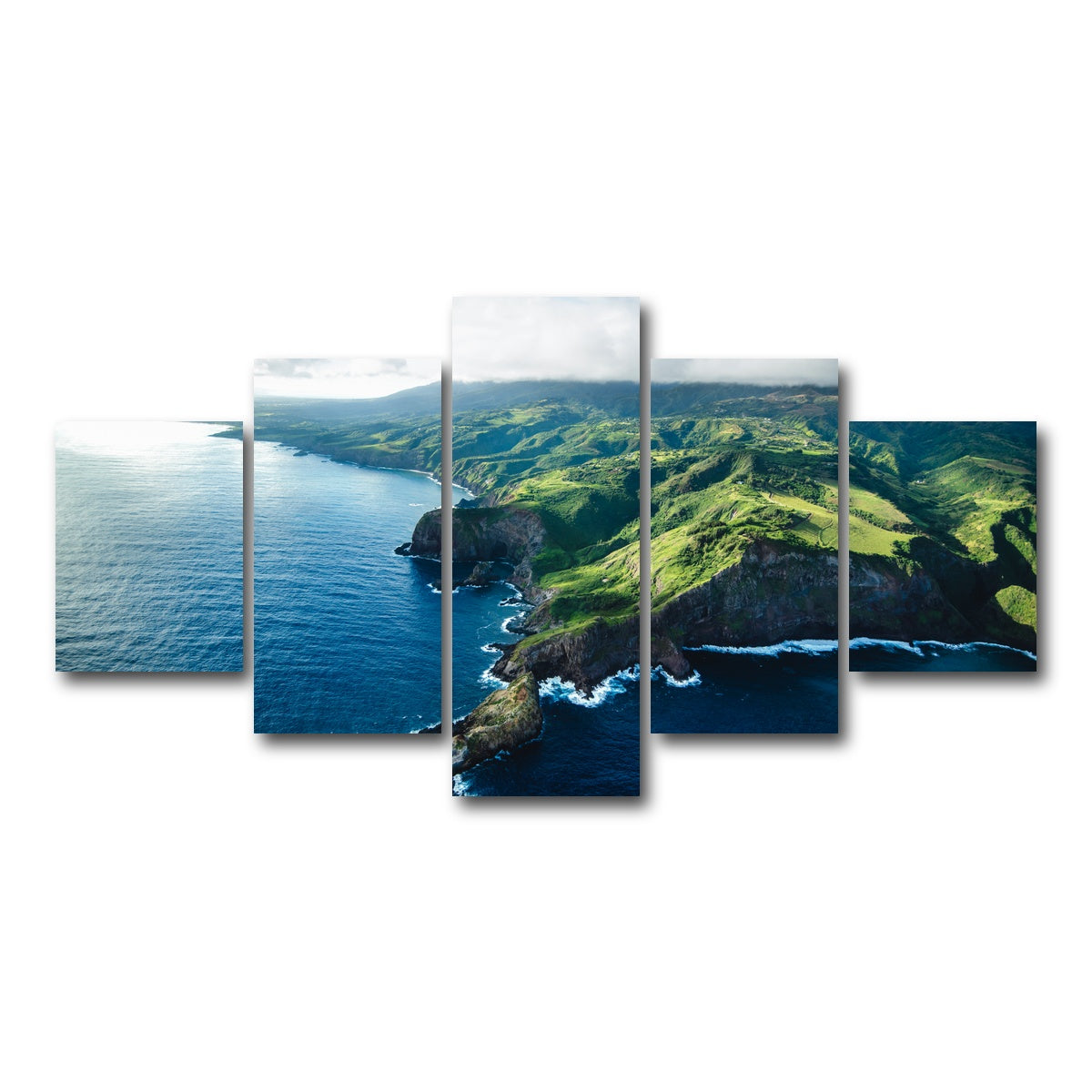AUTO-MOCKUP WHITE | Maui Coast | 5 Piece | Gallery Wrap Canvas | group=5_short