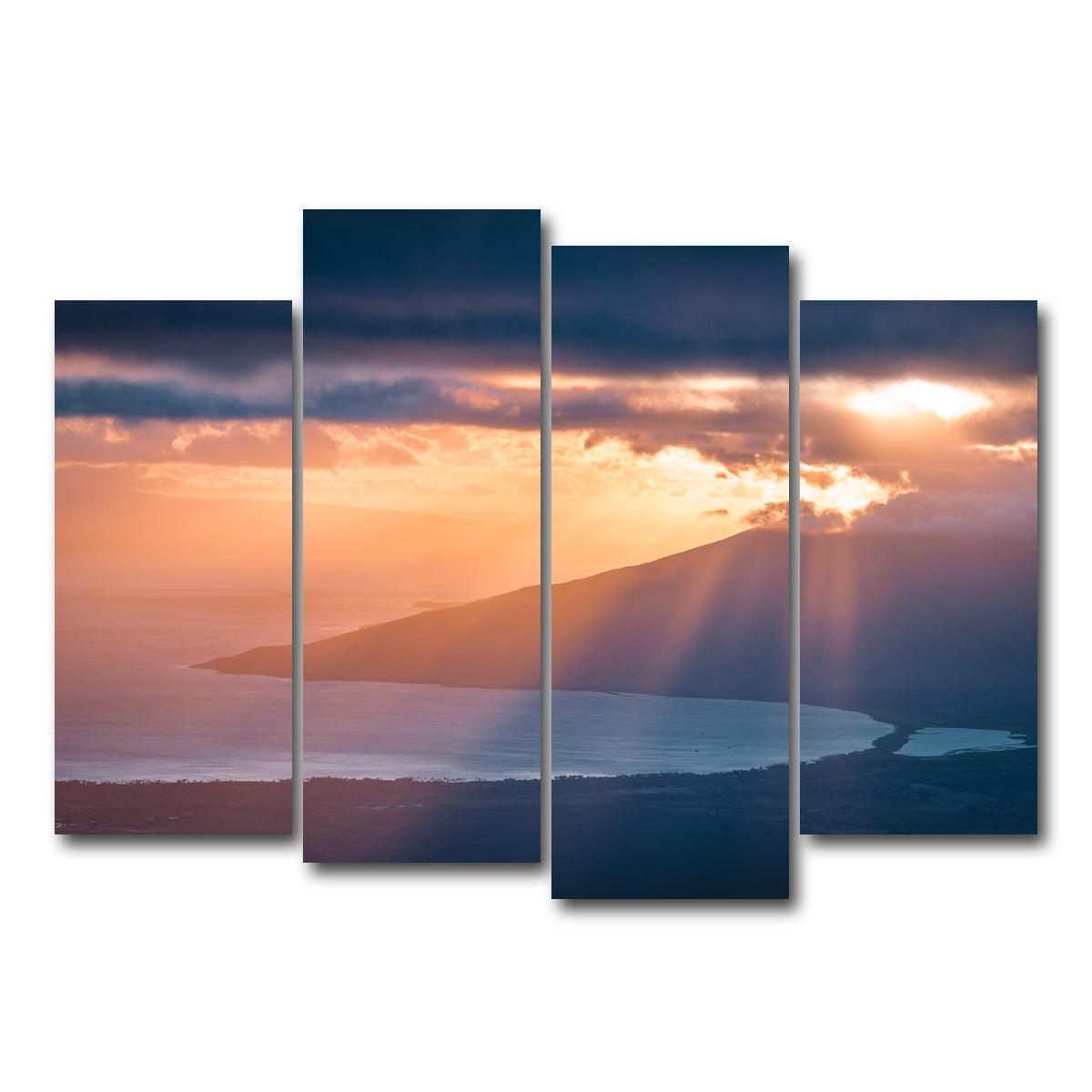 AUTO-MOCKUP WHITE | Maui Sun Rays | 4 Piece | Gallery Wrap Canvas | group=4_normal