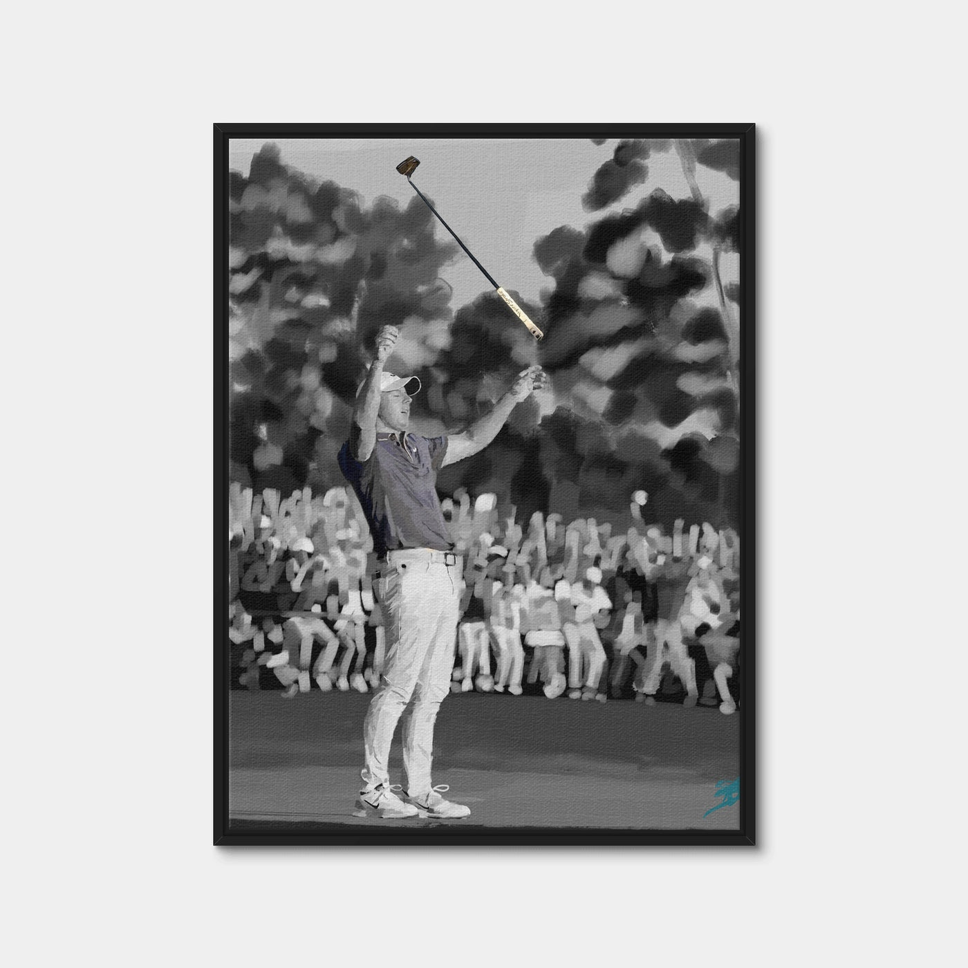 AUTO-MOCKUP WHITE | Mcilroy Masters Champion | 1 Piece | Black Framed Canvas | group=3x4
