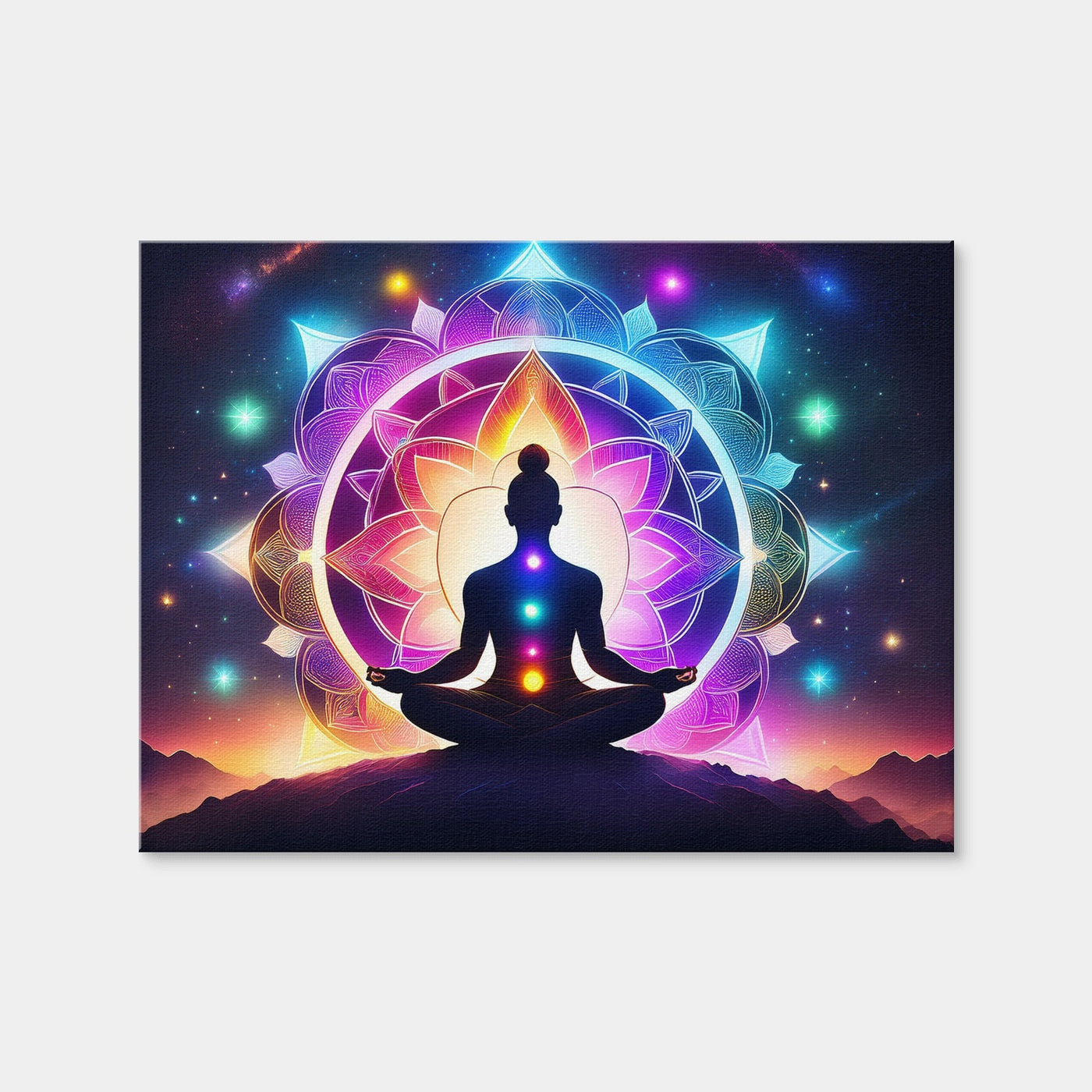 AUTO-MOCKUP WHITE | Meditating Chakras | 1 Piece | Gallery Wrap Canvas | group=4x3