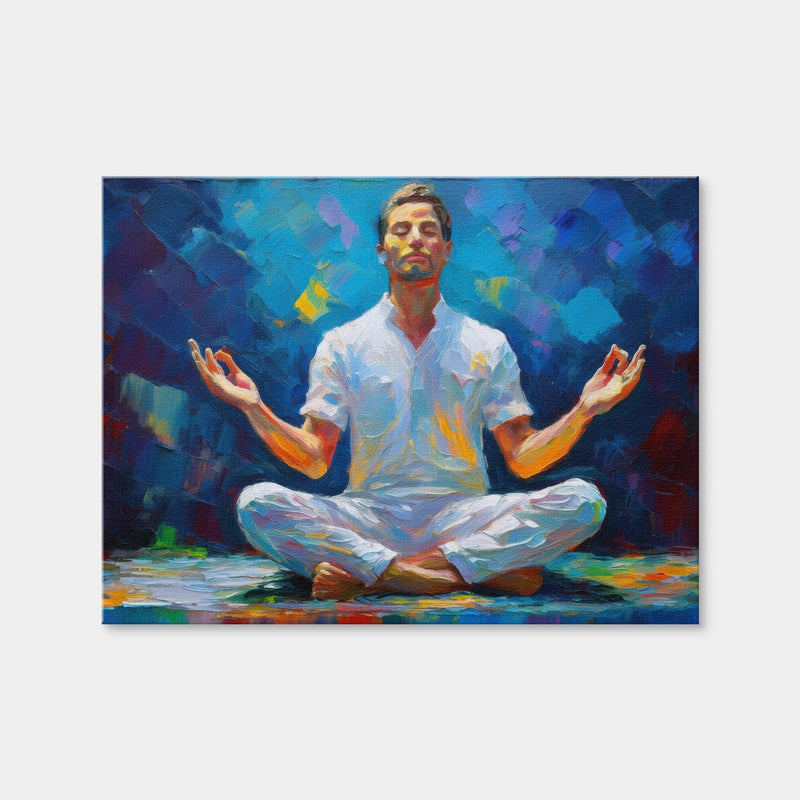 AUTO-MOCKUP WHITE | Meditating Man | 1 Piece | Gallery Wrap Canvas | group=4x3