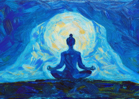 Meditating Silhouette Wall Art