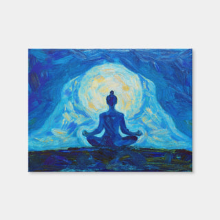 AUTO-MOCKUP WHITE | Meditating Silhouette | 1 Piece | Gallery Wrap Canvas | group=4x3