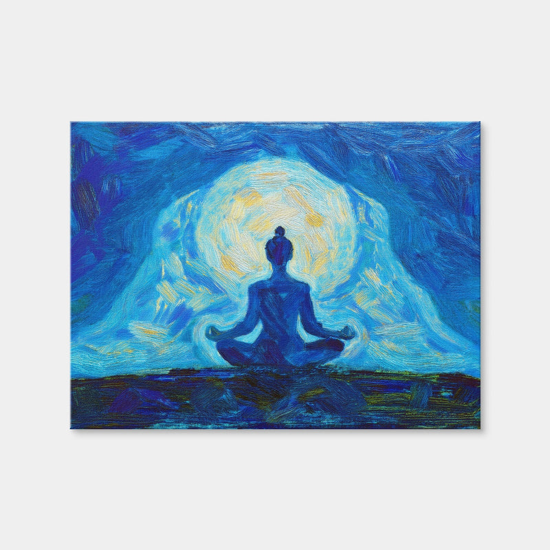 AUTO-MOCKUP WHITE | Meditating Silhouette | 1 Piece | Gallery Wrap Canvas | group=4x3