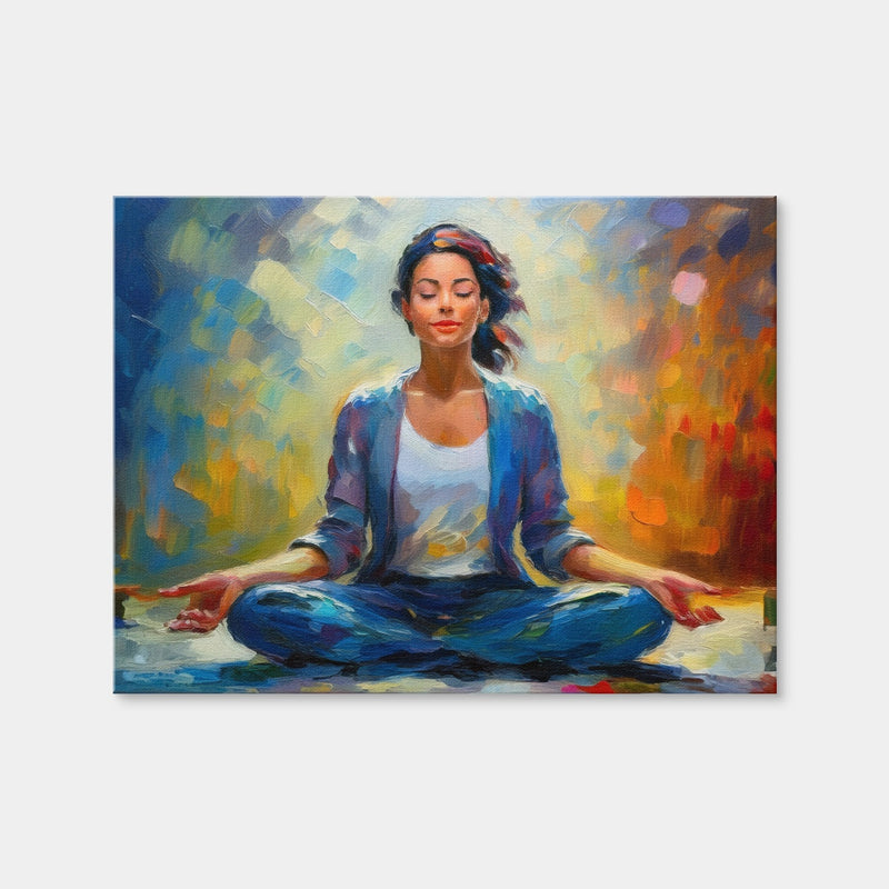 AUTO-MOCKUP WHITE | Meditating Woman | 1 Piece | Gallery Wrap Canvas | group=4x3
