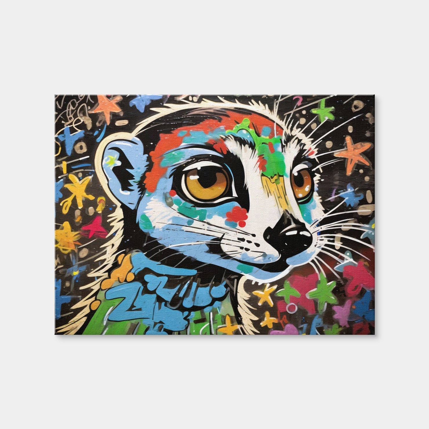 AUTO-MOCKUP WHITE | Meerkat Graffiti | 1 Piece | Gallery Wrap Canvas | group=4x3