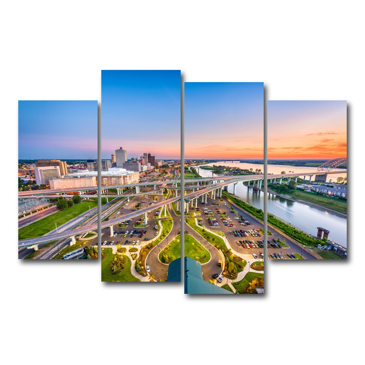 AUTO-MOCKUP WHITE | Memphis Aerial | 4 Piece | Gallery Wrap Canvas | group=4_short